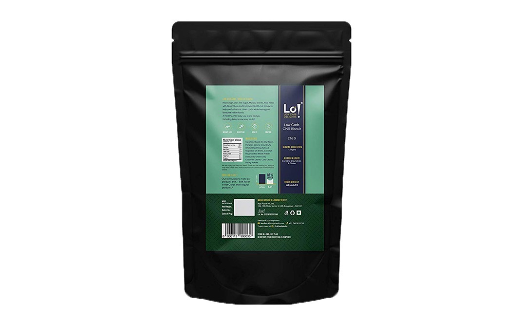 Lo! Low Carb Delights Chilli Biscuit    Pack  216 grams